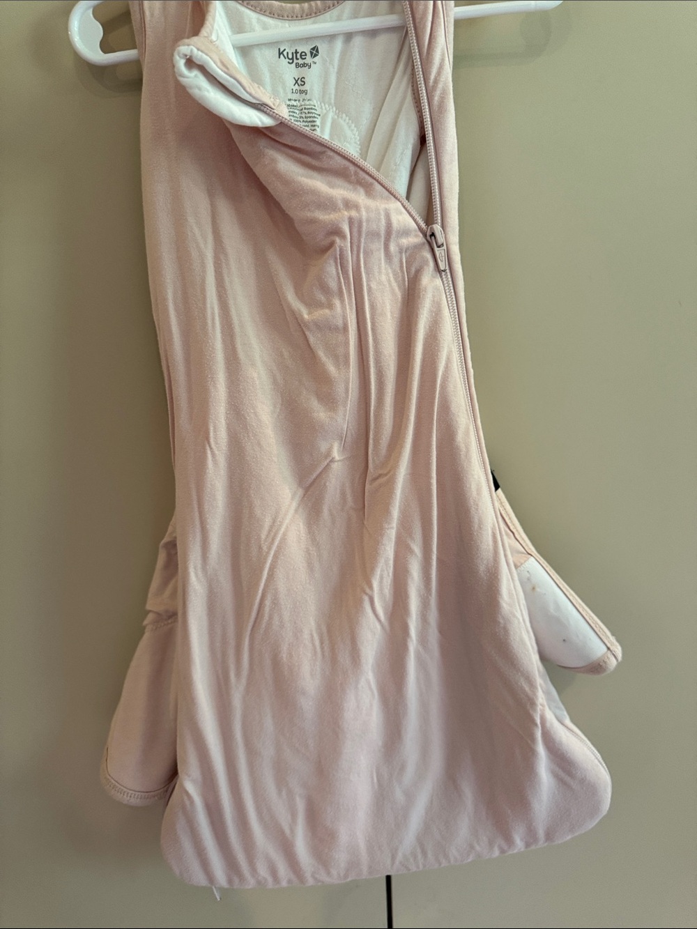 Kyte BABY Light Pink Sleep Sack Swaddle Dual Zipper & Removable Band XS 1.0 tog - Picture 5 of 8